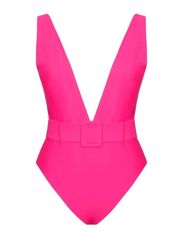Belted One Piece- Neon Pink