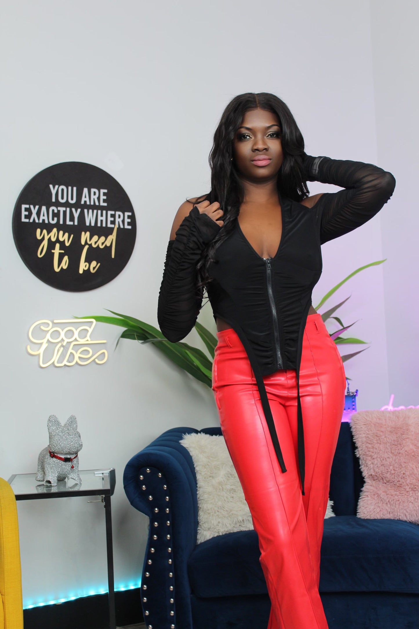 Cold Shoulder Top- Black