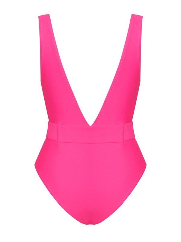 Belted One Piece- Neon Pink