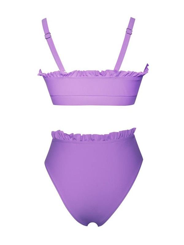 High Waisted Ruffle Bikini (Violet)