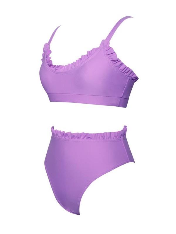 High Waisted Ruffle Bikini (Violet)